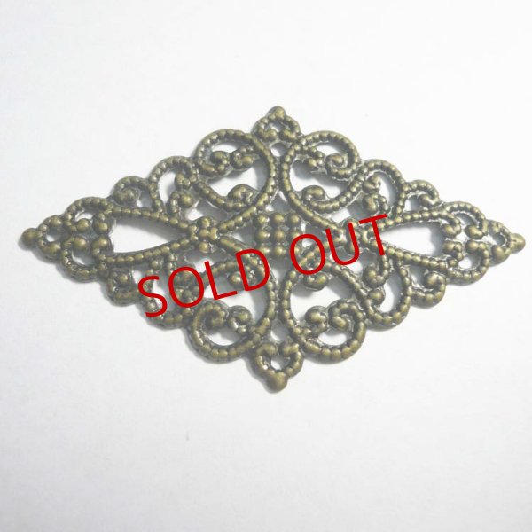 画像2: 座金　菱形（L)　金古美 (2)