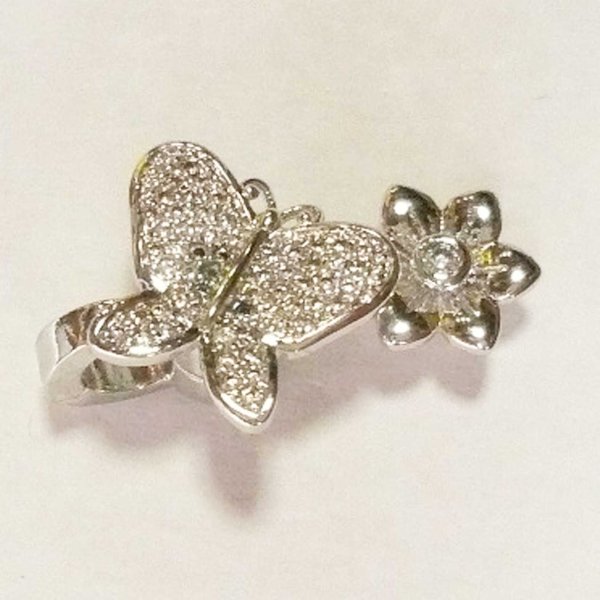 画像3: ラインストーンバタフライ＆フラワーショートナー (3)